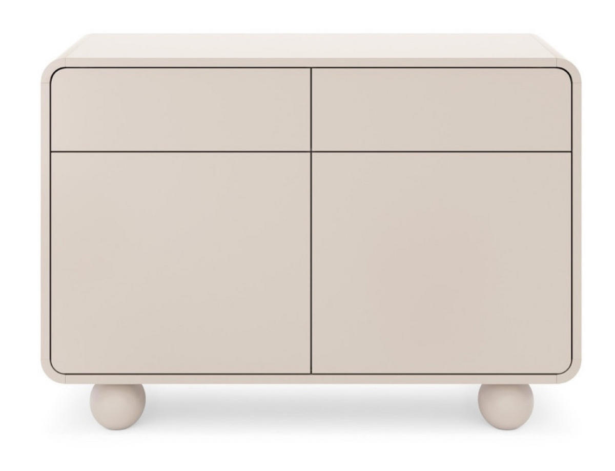 SIDEBOARD Kaschmir ALBI Auf Runden Füßen - Ecru, Holzwerkstoff (108/75/39cm) - Sepro Meble