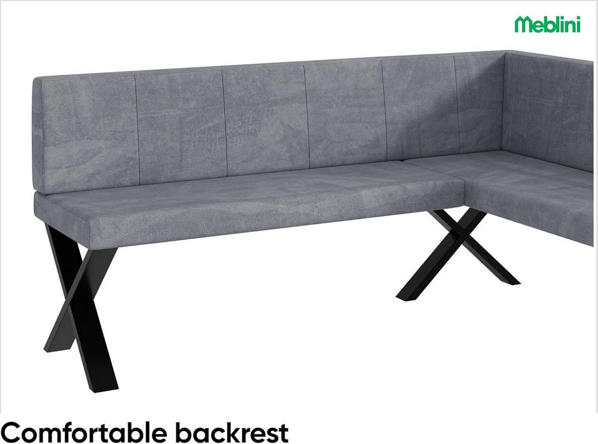 ECKBANK PETER_X - Grau, Textil (128/168cm) - Meblini