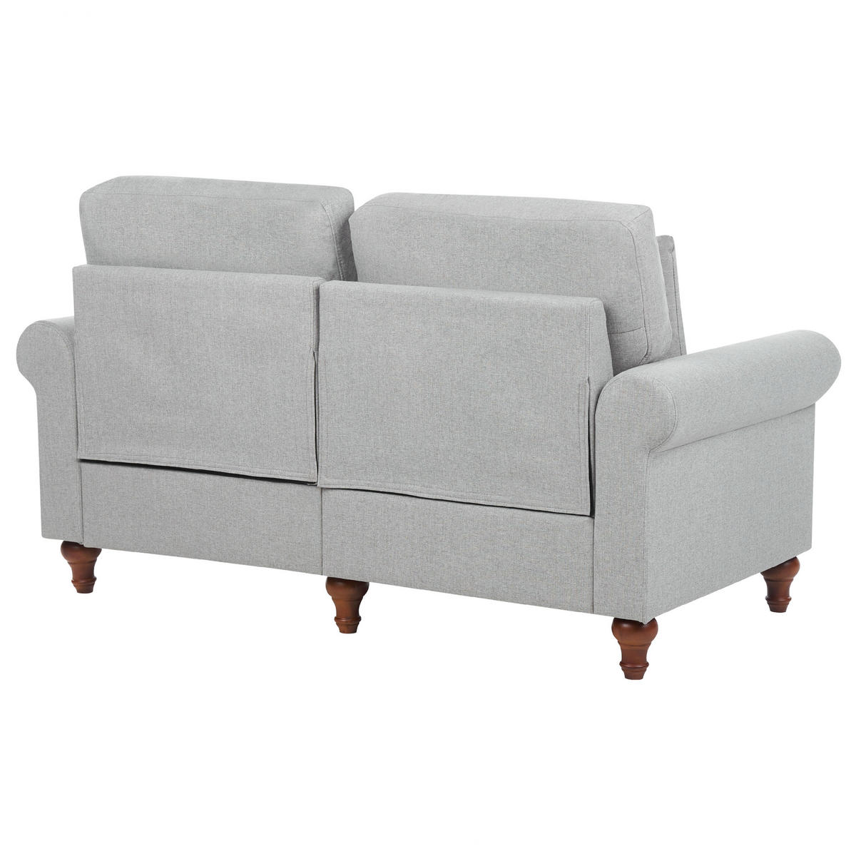 2-SITZER-SOFA hellgrau Ginnerup - Dunkelbraun/Grau, Textil (154/84/76cm) - Beliani