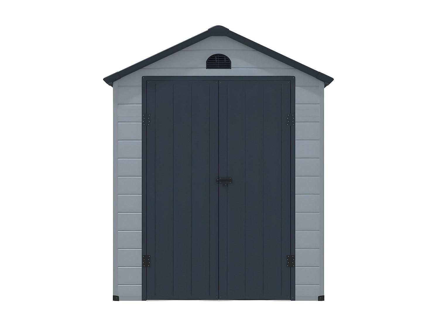 SCHREBERGARTENHAUS - 176 cm x 268 cm - Harz - Hellgrau, Anthrazitgrau - CESIO - Anthrazit/Hellgrau, Kunststoff (176/180/268cm) - Vente-Unique