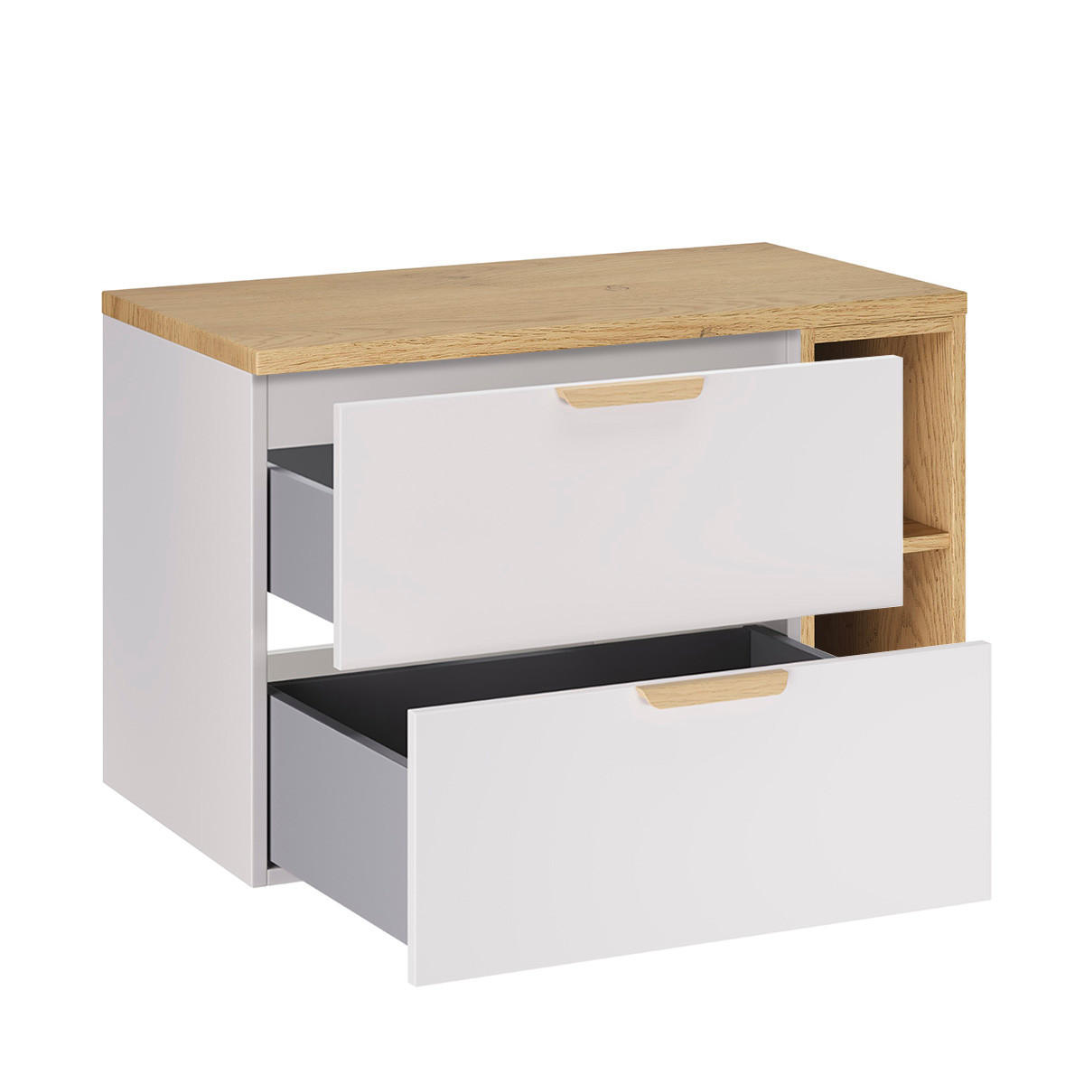 WASCHTISCHUNTERSCHRANK 80.6cm Oria 2er-Set Weiß - Weiß, Holzwerkstoff (80.6/50/46.5cm) - Petits-meubles