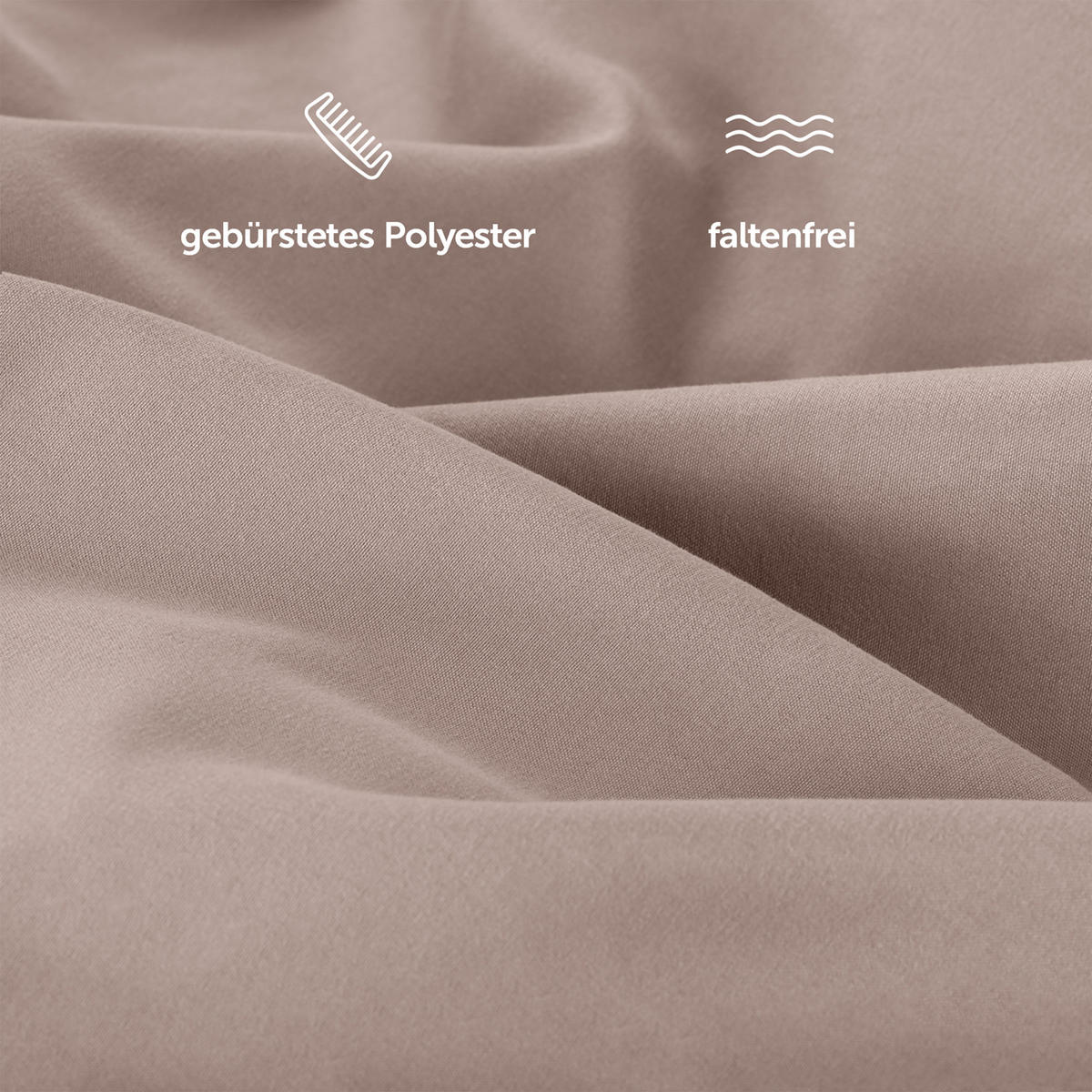BETTTUCH ohne Gummi 220/275 cm, in Taupe - Taupe, Textil (275/220cm) - Blumtal