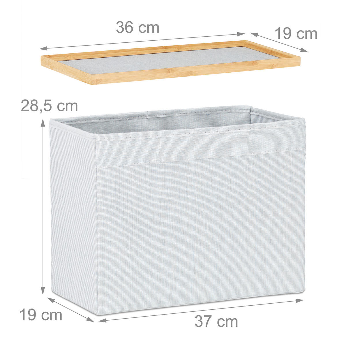 STOLIČKA - sivá, drevo/textil (41/45/19.5cm) - Relaxdays