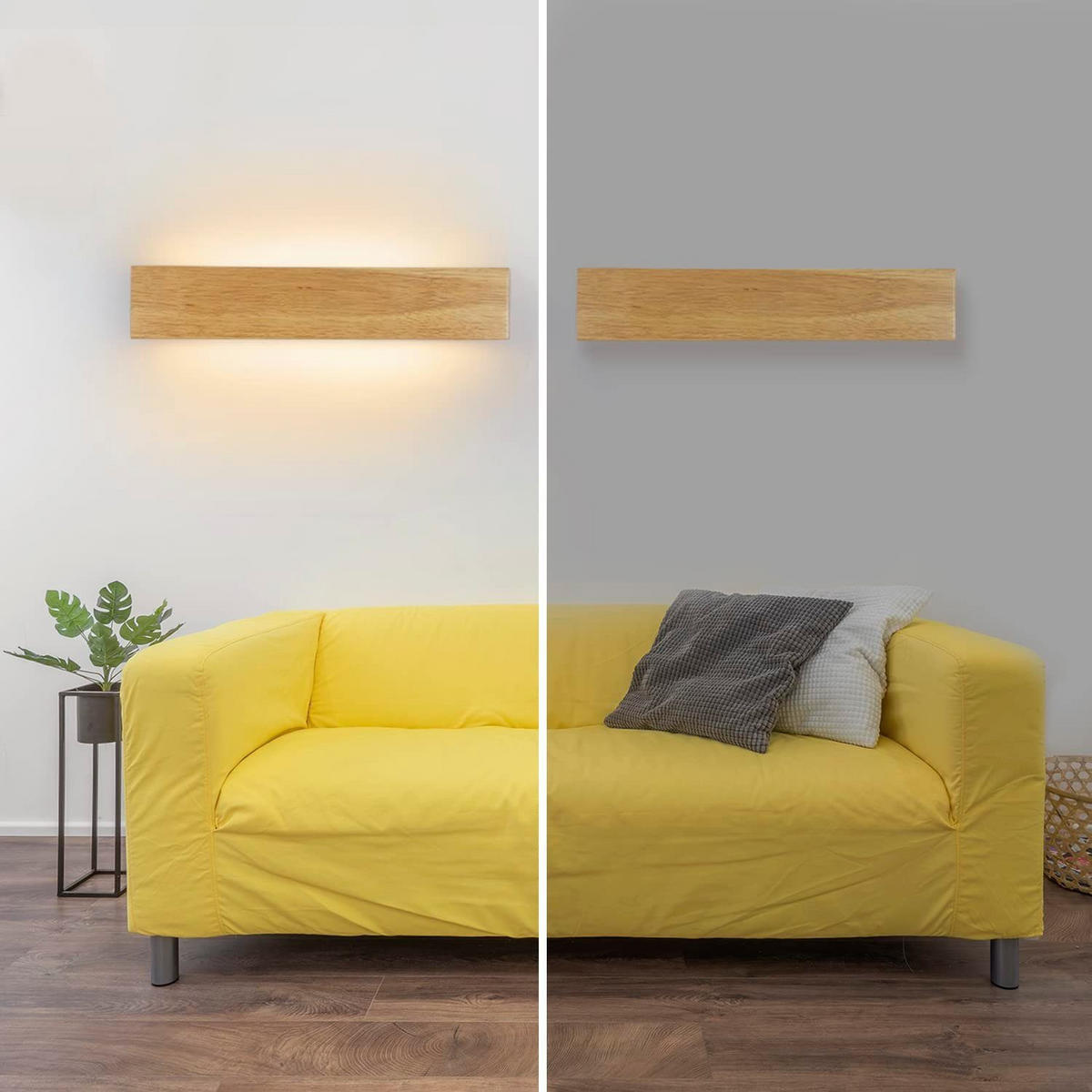 LED-WANDLEUCHTE Radiosity 52/8/6.5 cm - Braun, Holz (8/6.5/52cm) - ZMH