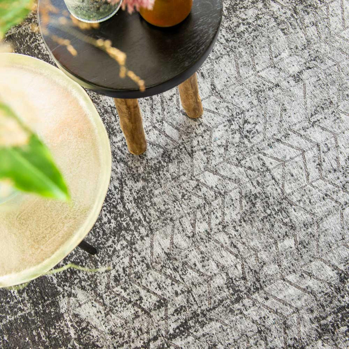 TEPPICH Harlem Contrast Mad Men Jacob's Ladder 80/150 cm - Schwarz, Kunststoff/Textil (80/150cm) - Louis De Poortere