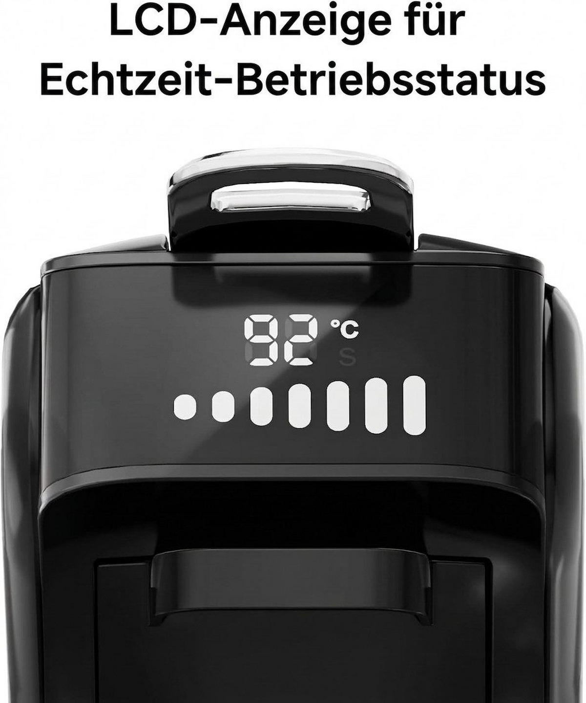 FILTERKAFFEEMASCHINE 6-in-1 20 Bar Edelstahlfilter Espresso-Extraktion - Schwarz, Metall (11/26/26cm) - BEXEVUE