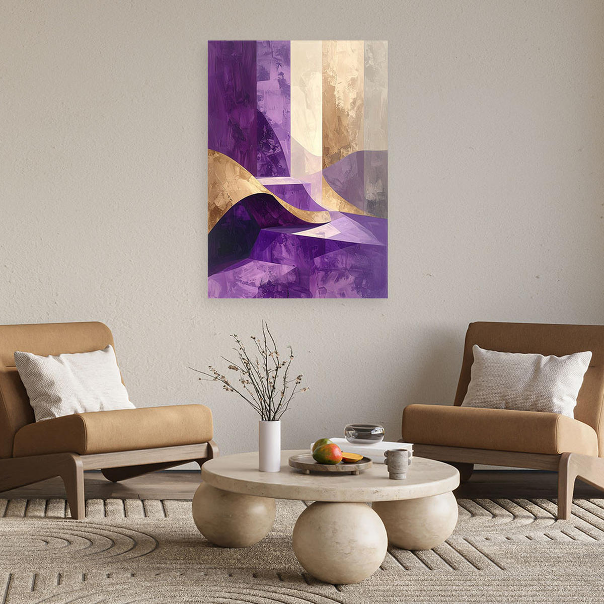 LEINWANDBILD Abstraktion 40x60cm - Lila, Textil (40/60cm) - Feeby