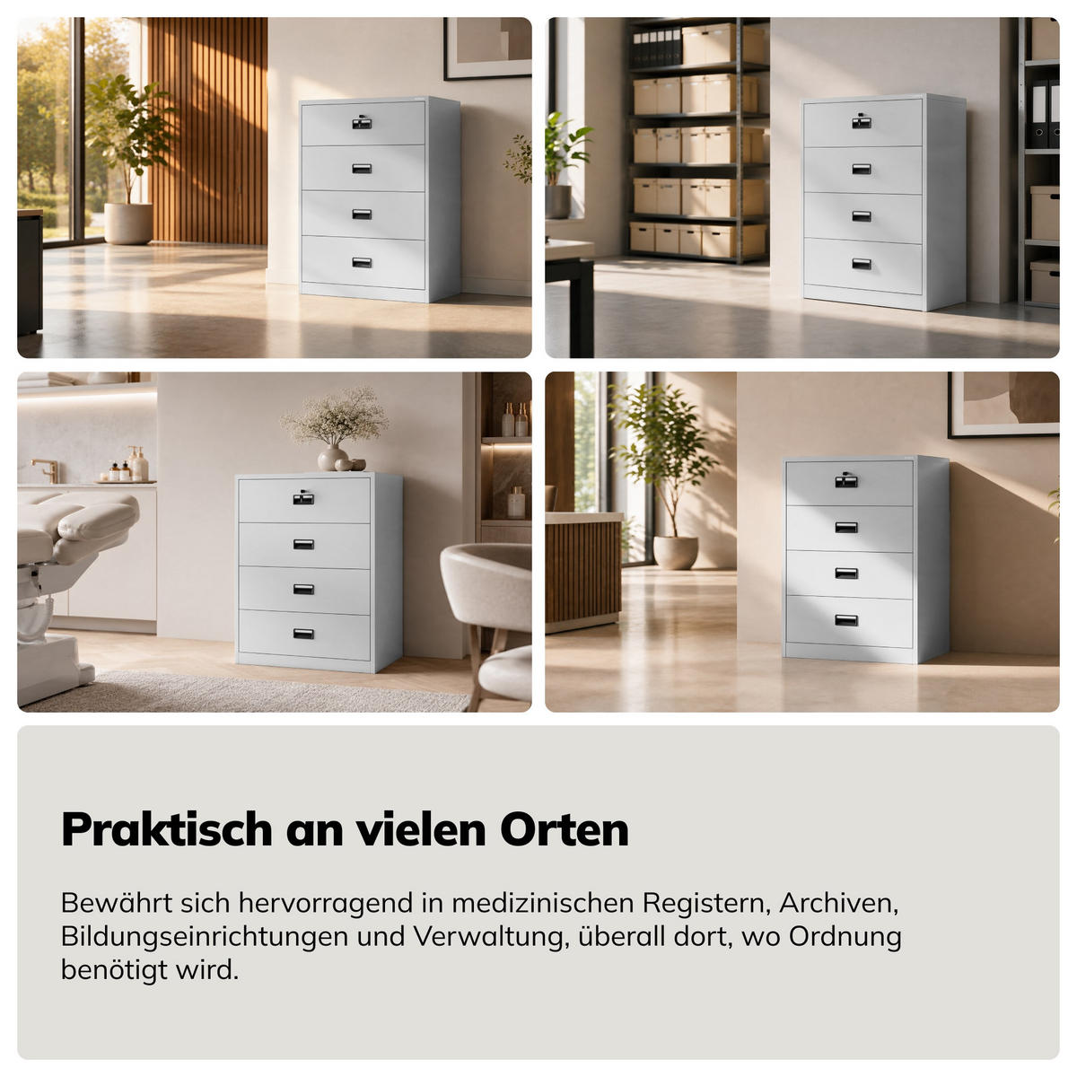 METALL-KARTEISCHRANK SARA XL V4 132x90x60 cm - Grau, Metall (90/132/60cm) - Jan Nowak