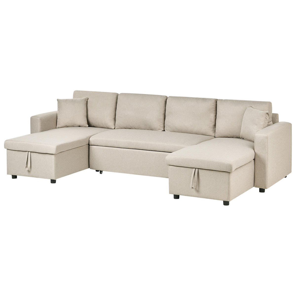 SCHLAFSOFA Polsterbezug Beige Sommen - Beige, Textil (287/86/147cm) - Beliani