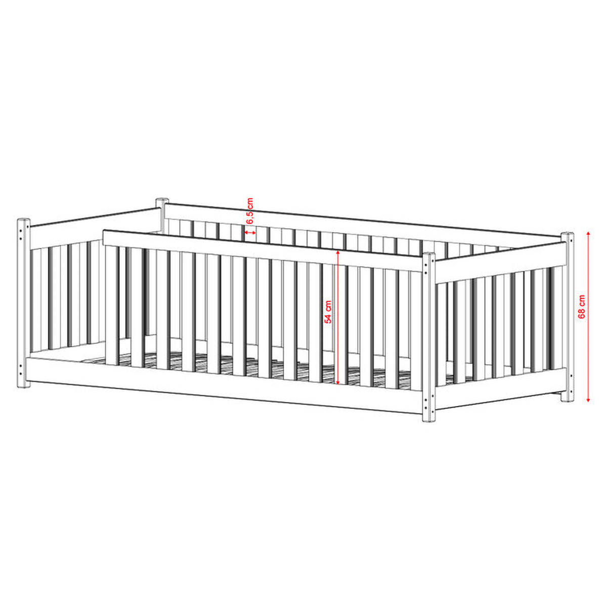 POSTEL 90/200 Lilou Bílá - bílá, dřevo (90/200cm) - Petits-meubles