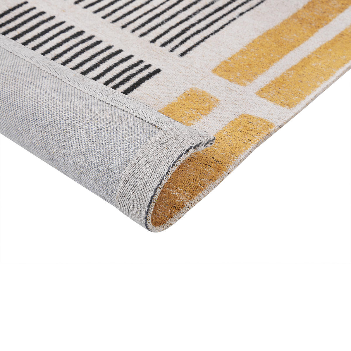 TEPPICH geflochten Katra 300/200 cm - Gelb, Textil (200/300cm) - Beliani