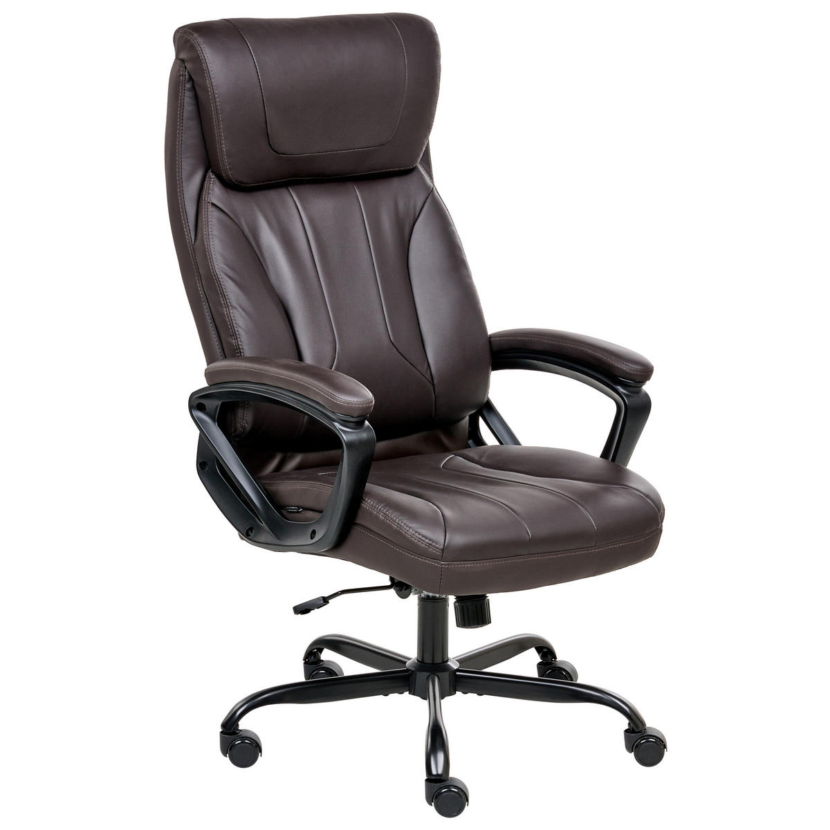 CHEFSESSEL Kunstleder Dunkelbraun Proud - Dunkelbraun, Kunststoff (66/115/66cm) - Beliani