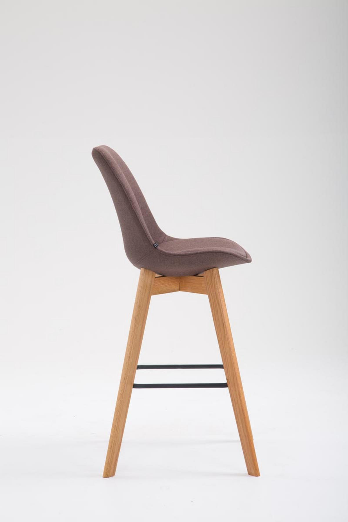 BARHOCKER Stoff braun - Eukalyptusholzfarben/Braun, Holz/Textil (48/112/56cm) - CLP