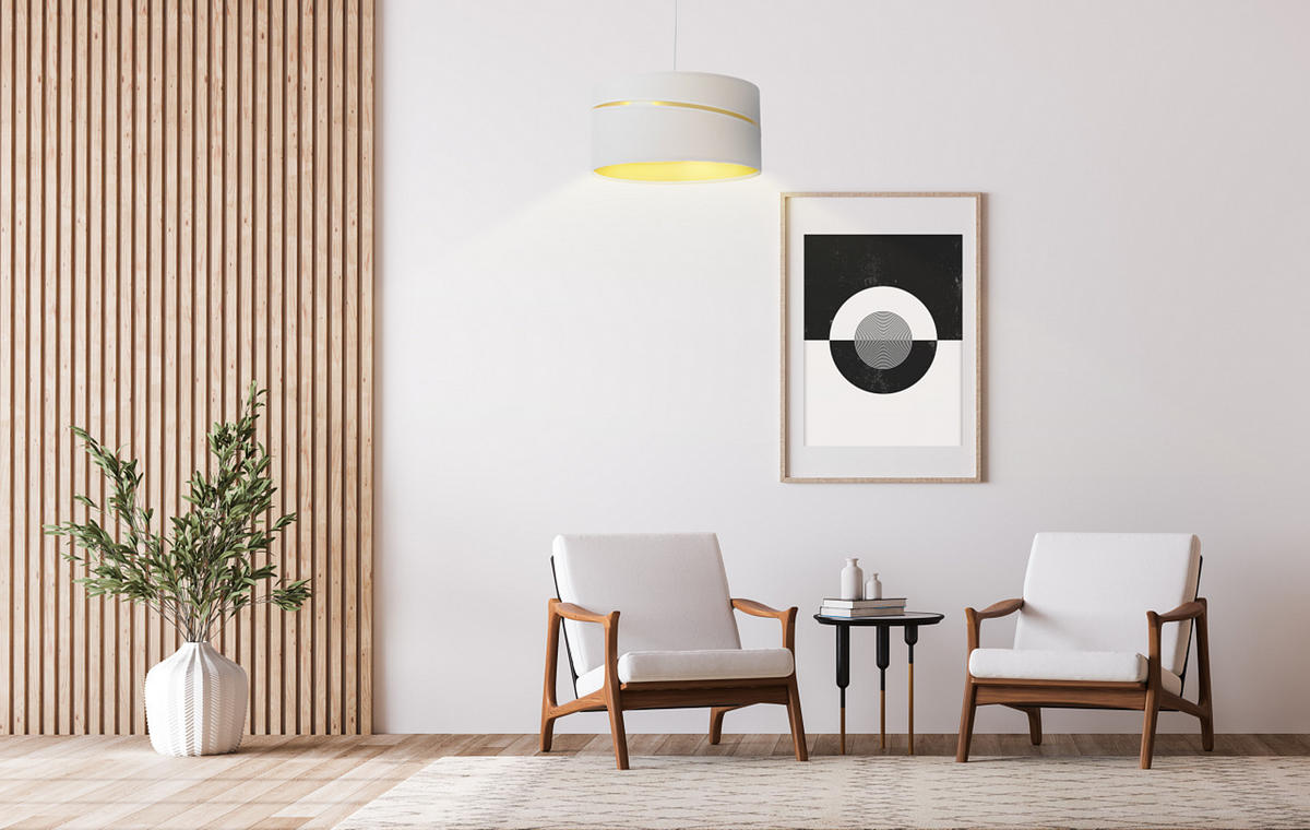 HÄNGELEUCHTE Gold 60/30 cm - Goldfarben/Weiß, Kunststoff (60/0.4/30cm) - ONZENO
