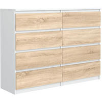 KOMMODE 140 Weiß & Sonoma oak 138,5x39x101,5 cm - Weiß/Sonoma Eiche, Holzwerkstoff (138.5/101.5/39cm) - Mobelsta