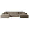 WOHNLANDSCHAFT SIERRA-U - 344x165x73 cm Braun Velours - Schwarz/Braun, Holzwerkstoff/Kunststoff (344/73/165cm) - ALTDECOR