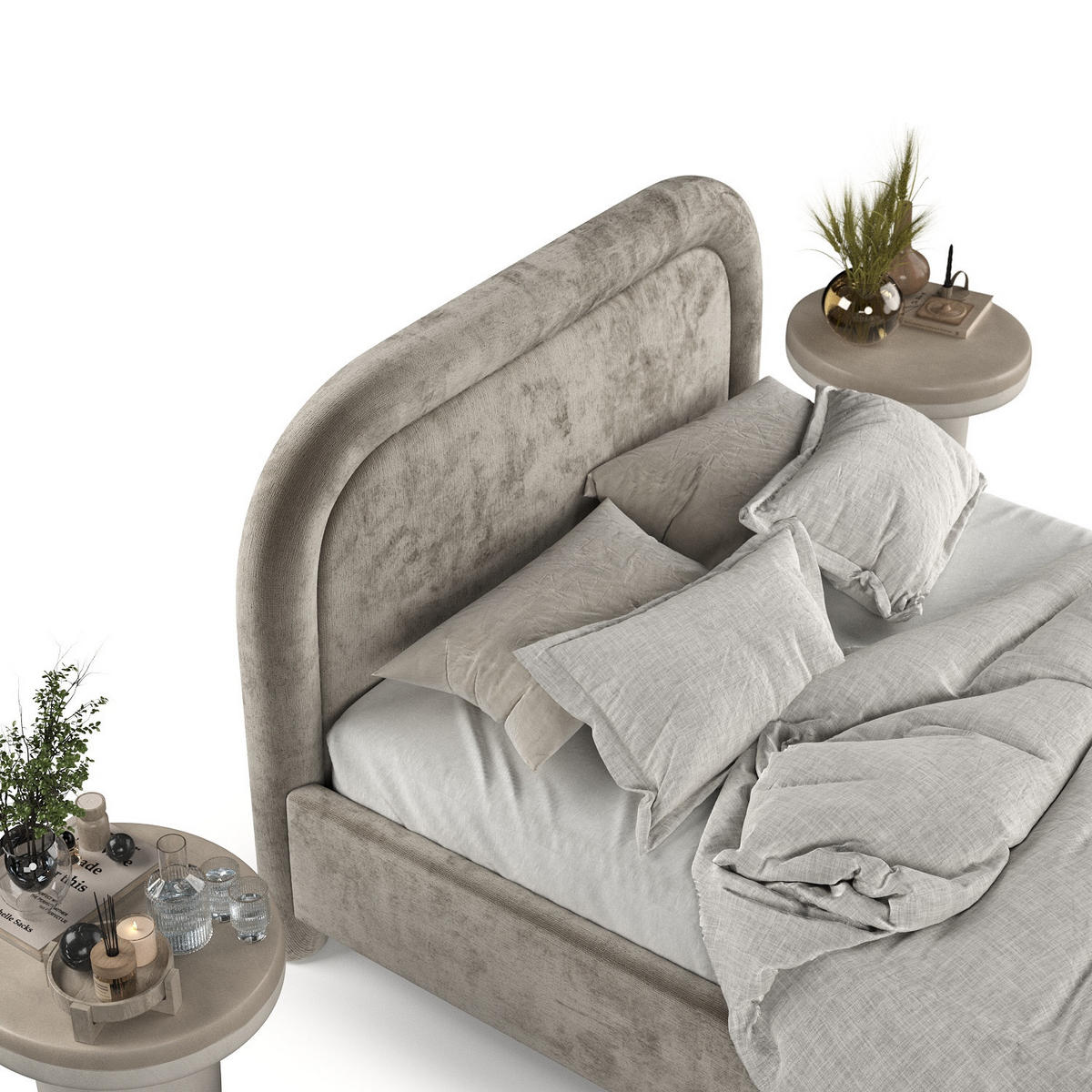 POLSTERBETT Zoya 160/200 cm Beige im Lotta Stoff - Beige/Naturfarben, Holz/Holzwerkstoff (160/200cm) - AltaBeds