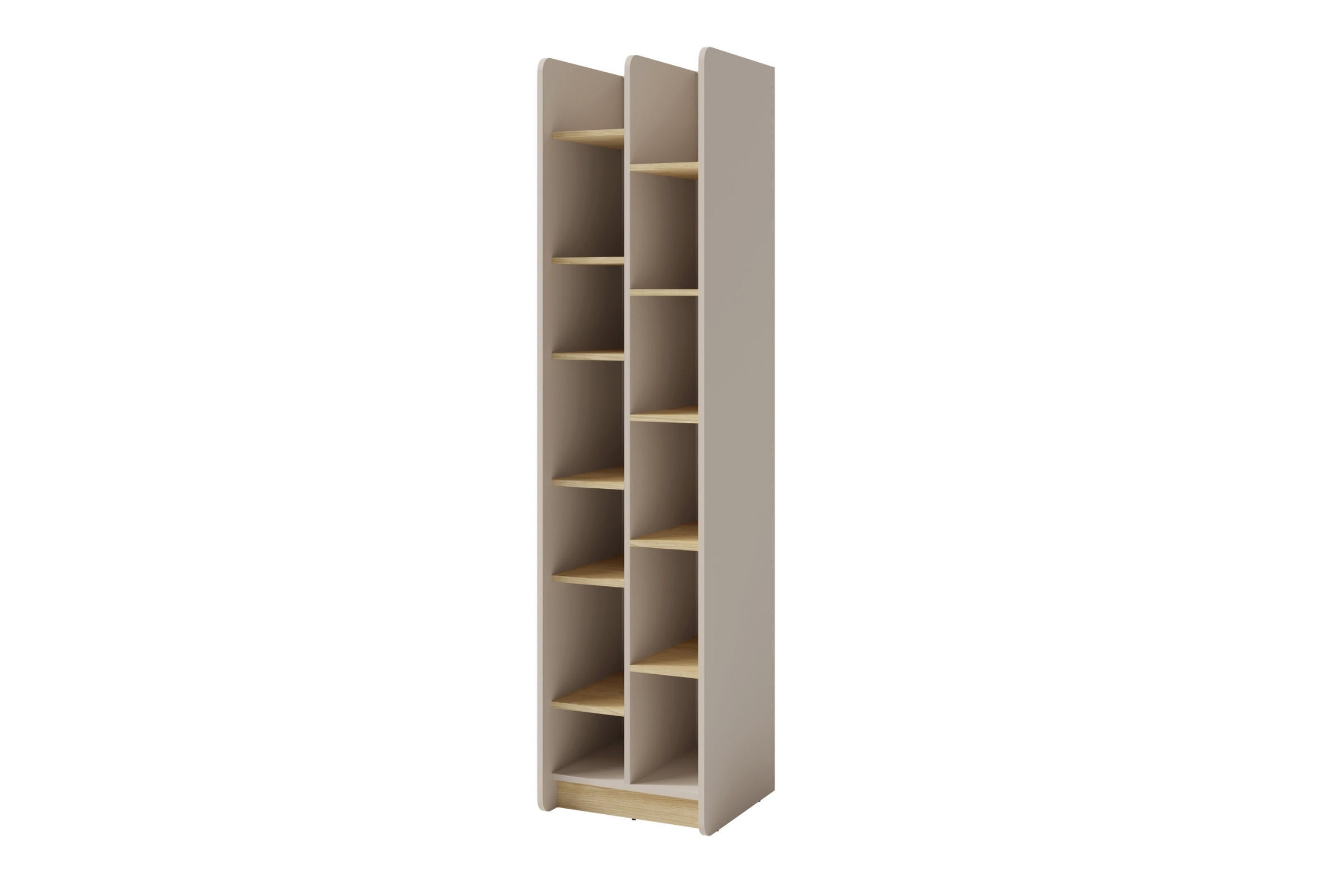 KINDERREGAL ALBI 04 55/42/195 in Sandbeige / Geölte Eiche - Eichefarben/Beige, Holzwerkstoff (55/195/42cm) - Deine Möbel 24