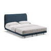 POLSTERBETT Doppelbett mit Matratze Bouclé Stoff Blau - Blau/Schwarz, Textil/Metall (140/200cm) - Makamii