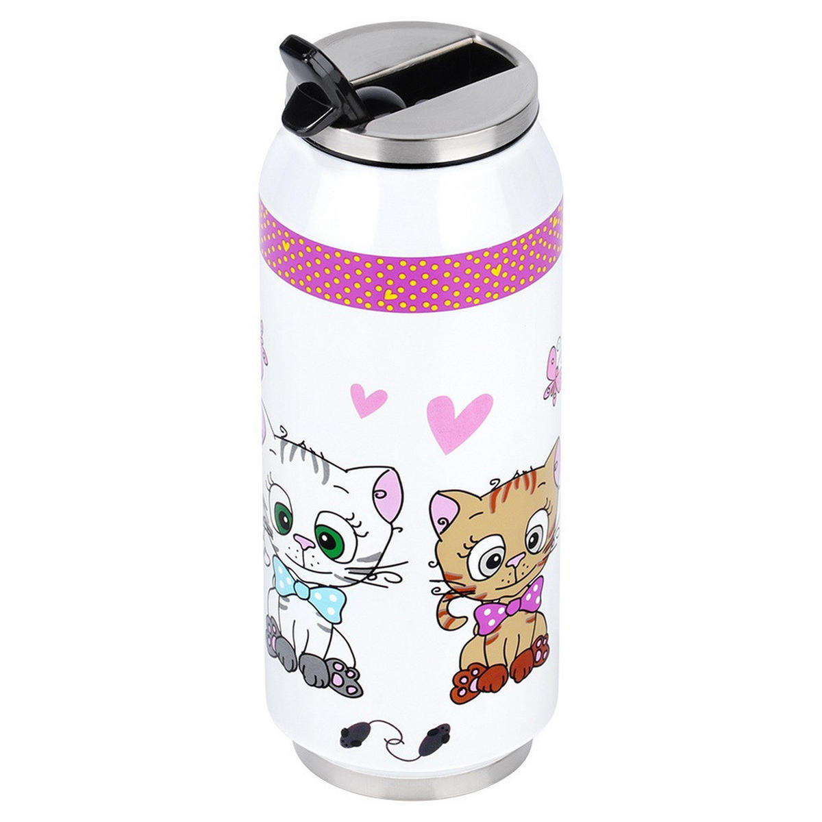 THERMOBECHER Dose Katze 400 ml Mehrfarbig - Multicolor, Metall (0.4L) - Orion 