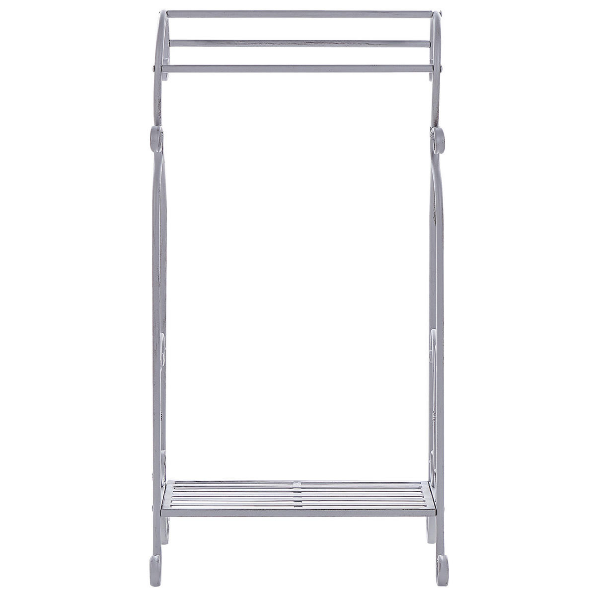 HANDTUCHSTÄNDER Antik Optik grau 49 x 91 cm Linares - Grau, Metall (49/91/33cm) - Beliani