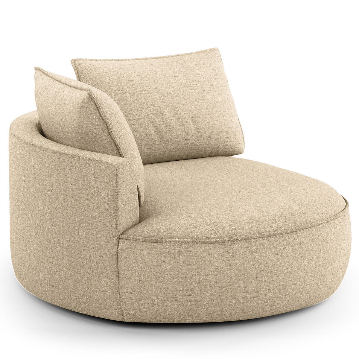 OTTOMANE - modular - Taupe/Schwarz, Kunststoff/Textil (126/82/154cm) - home24