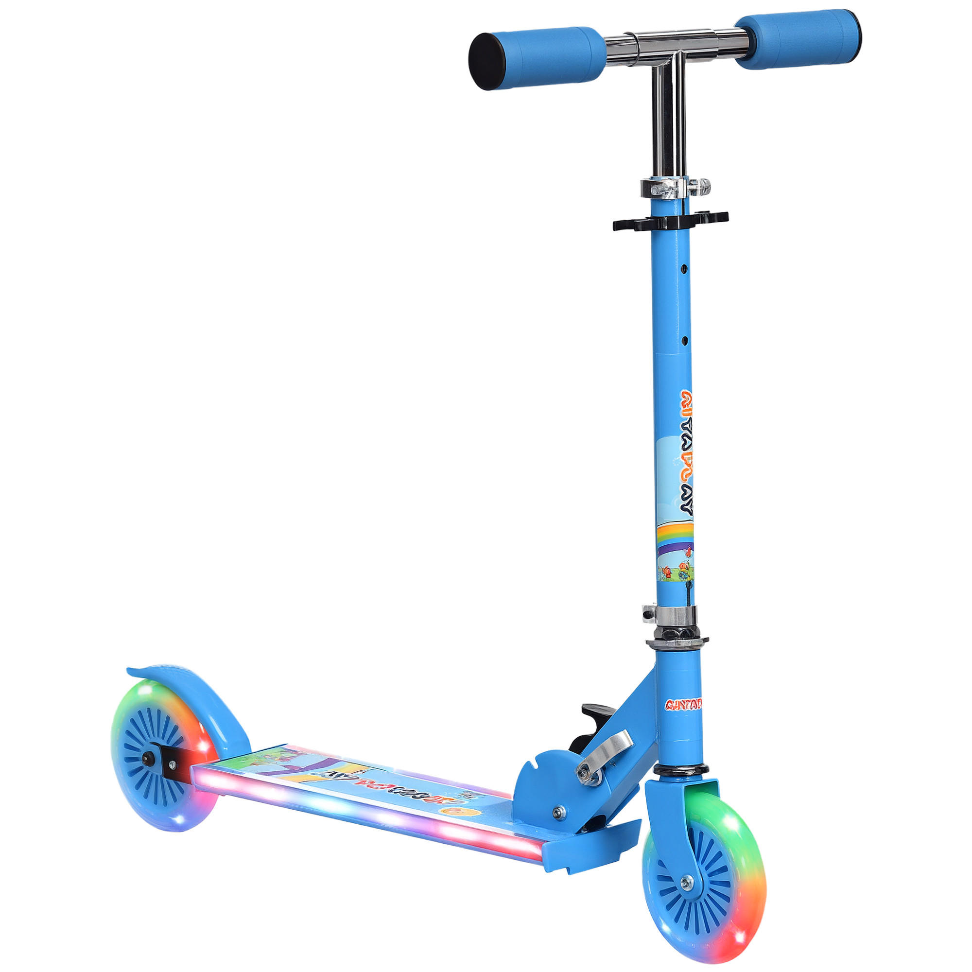 KINDERSCOOTER DE-16942 LED-Räder & Musik Blau - Blau, Metall (67/32/78cm) - ComfortXL