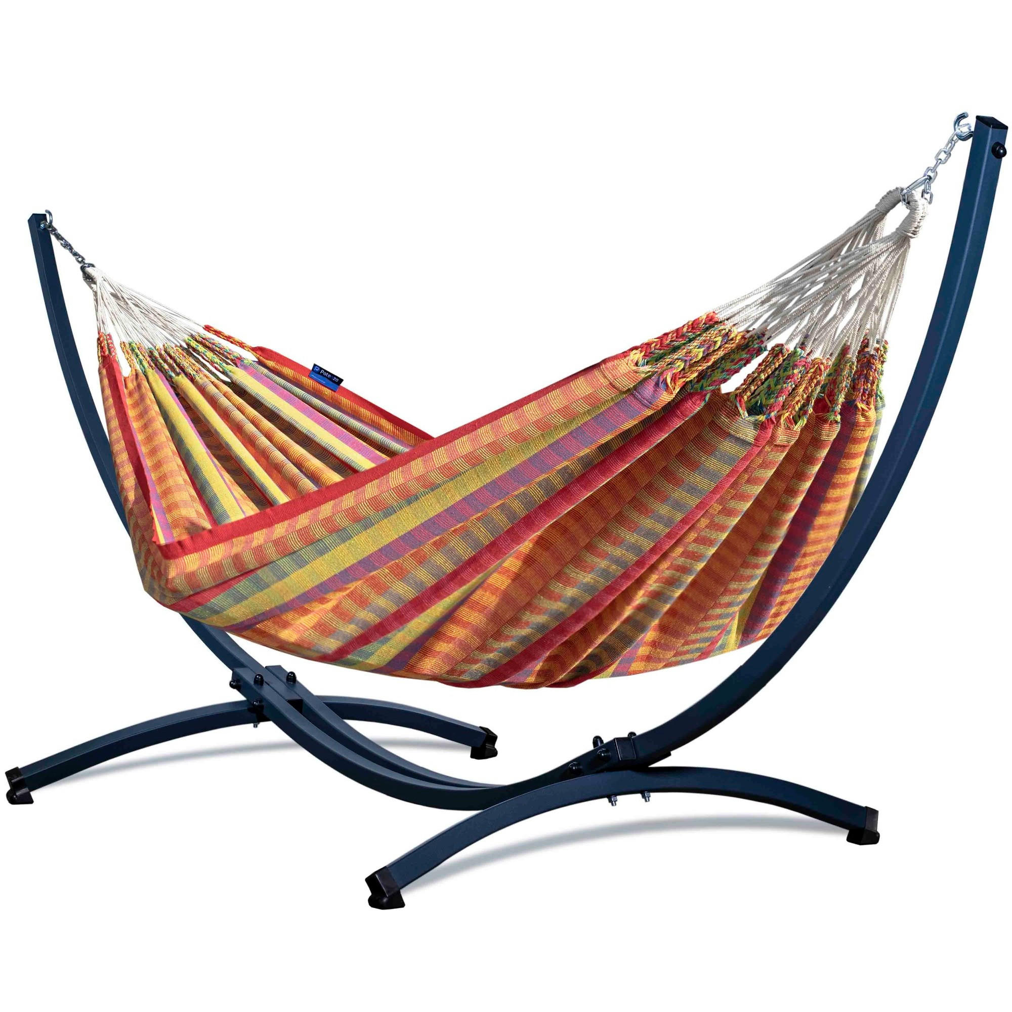 HÄNGEMATTE mit Gestell, 2 Personen, XXL, 200 kg, Metall, Morena Bunt, einfache Montage - Opal, Metall (370/130/120cm) - Potenza