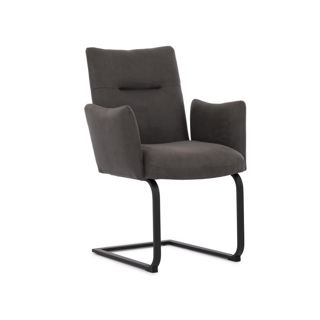 S-Style ŽIDLE S PODRUČKAMI Hera v moderním designu z mikrovlákna v antracitové vintage barvě