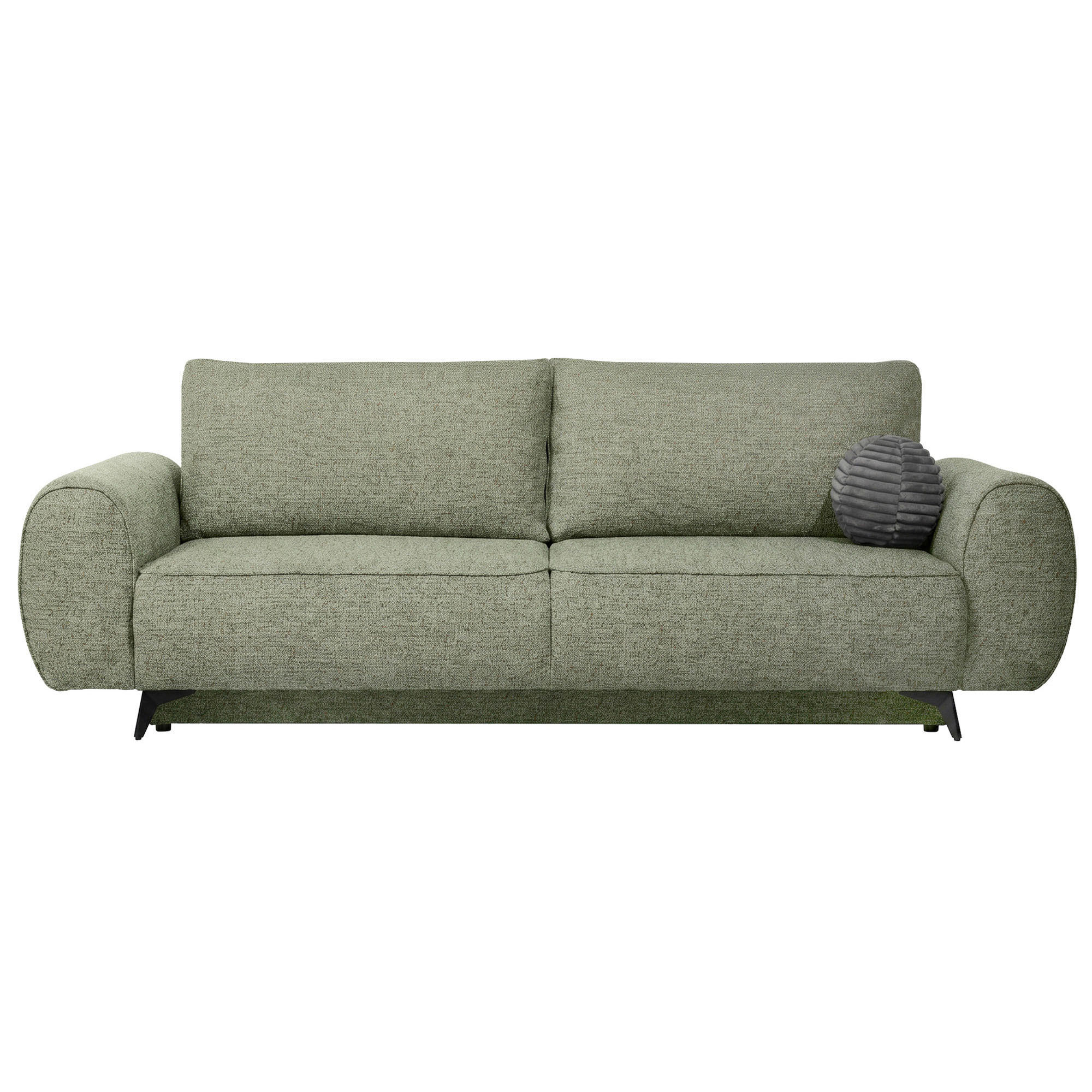 Beautysofa ROZKLÁDACÍ POHOVKA Vito, 3místná s úložným prostorem, systém DL, žinylková látka, zelená