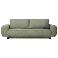 ROZKLÁDACÍ POHOVKA Vito, 3místná s úložným prostorem, systém DL, žinylková látka, zelená - černá/zelená barva, textil (256/90/99cm) - Beautysofa