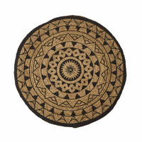 TEPPICH Mandala rund geflochten 90 cm - Schwarz, Naturmaterialien (90/90cm) - Homescapes