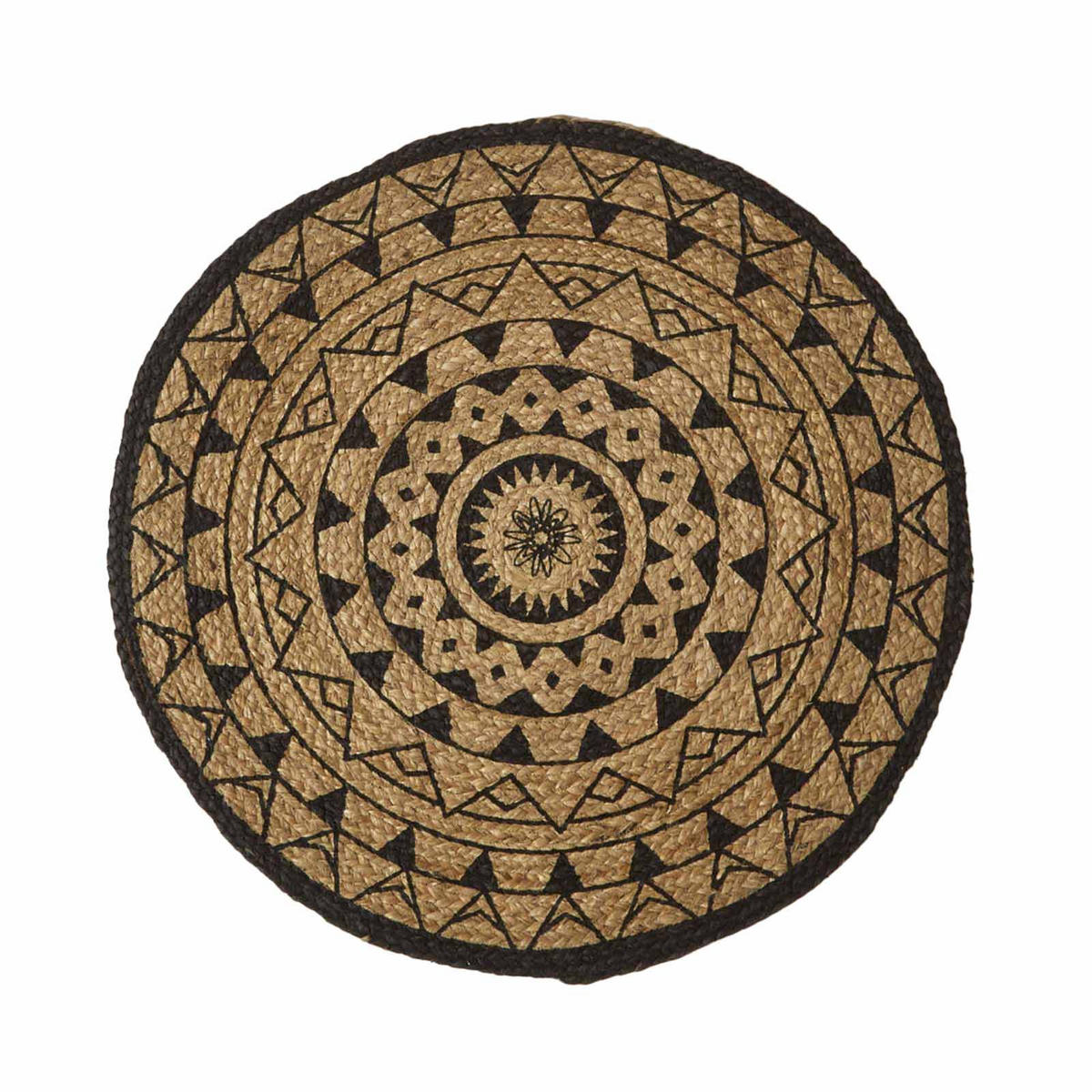 TEPPICH Mandala rund geflochten 90 cm - Schwarz, Naturmaterialien (90/90cm) - Homescapes