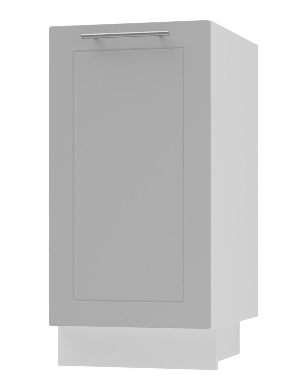 KÜCHENUNTERSCHRANK Kvantum D1D/40 Dust Grey Matt / Weiß Matt 40 / 50 / 82cm - Weiß/Grau, Holz/Holzwerkstoff (40/82/50cm) - Feldmann-Wohnen