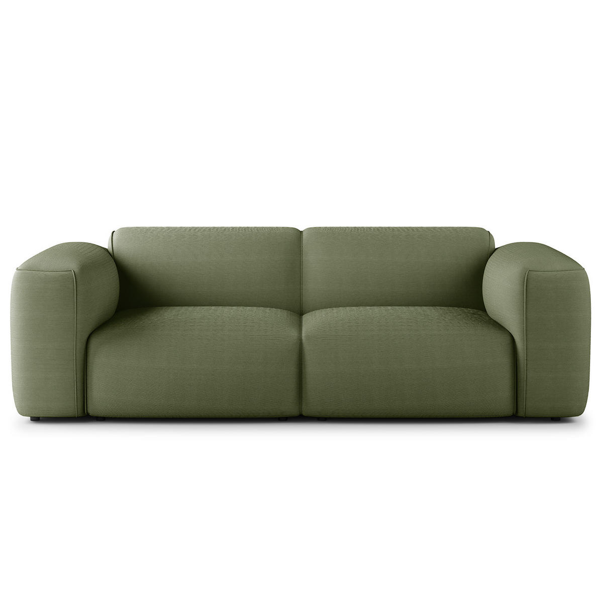 2-SITZER SOFA - Dunkelgrün/Schwarz, Textil (220/71/102cm) - home24