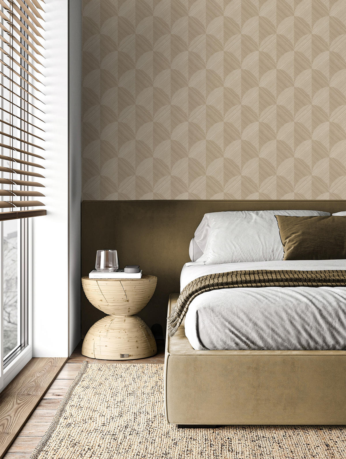 TAPETE 3D Muster 53 cm x 10.05 m - Beige, Papier (53/1000cm) - Origin Wallcoverings