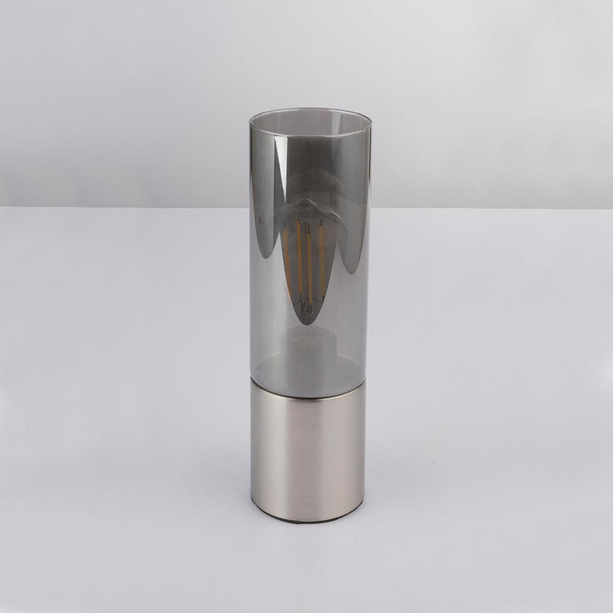 LED TISCHLEUCHTE Metall Silber ANNIKA - Silberfarben, Glas (9/9/30cm) - Globo Lighting