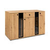 SIDEBOARD Formilo Artisan Eiche 140,4/80/40,2 cm – Kommode mit Rillen und Schublade - Eiche Artisan, Holzwerkstoff/Kunststoff (140/80/40cm) - AX Living