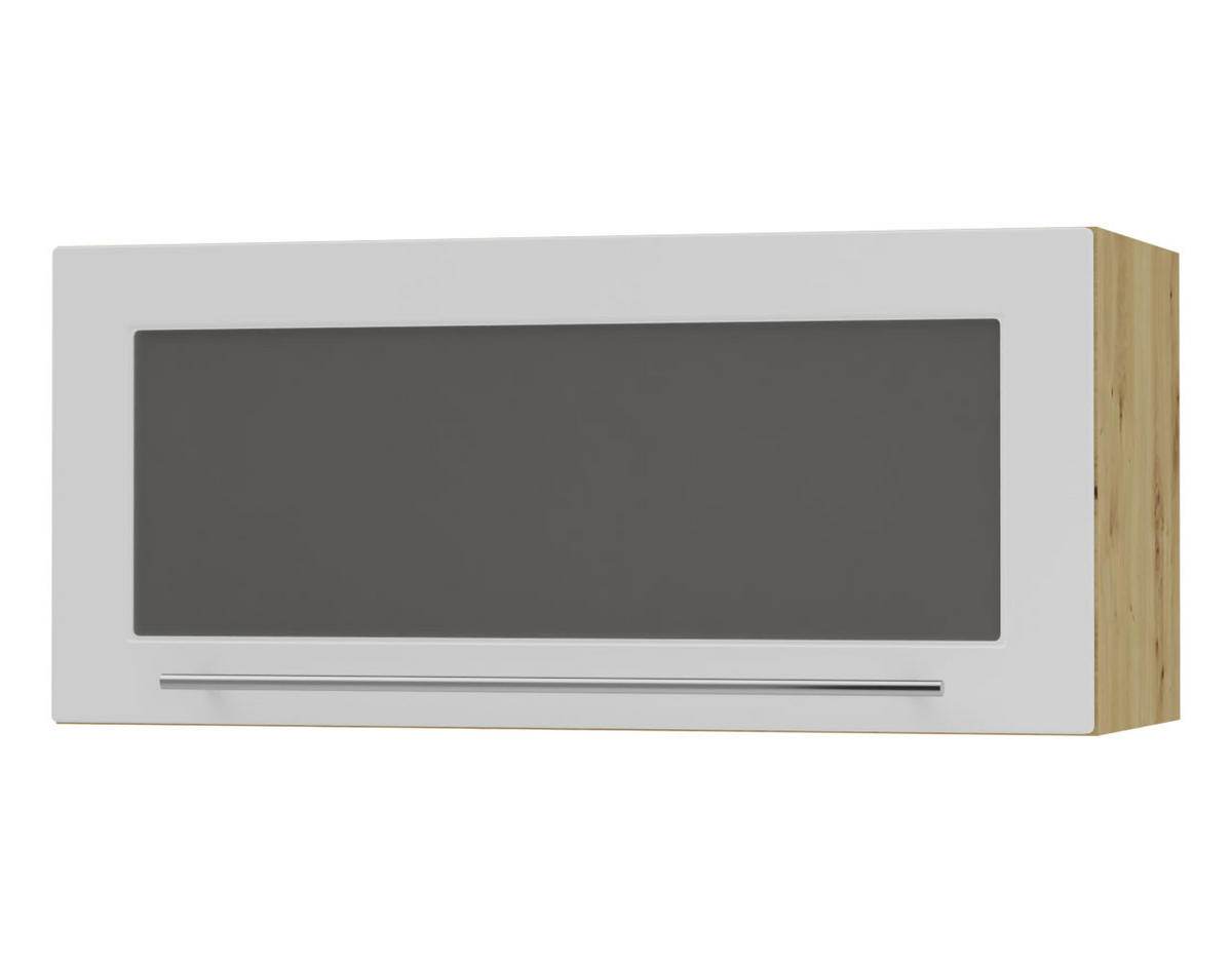 KLAPPHÄNGESCHRANK Kvantum W4BS/80-AV Weiß Matt / Eiche Artisan Matt 80 / 32,5 / 36cm - Eiche Artisan/Weiß, Holz/Holzwerkstoff (80/36/32.5cm) - Feldmann-Wohnen