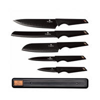 MESSERSET Schwarz 35/20/35 cm BH2698 - Schwarz, Metall - Berlinger Haus