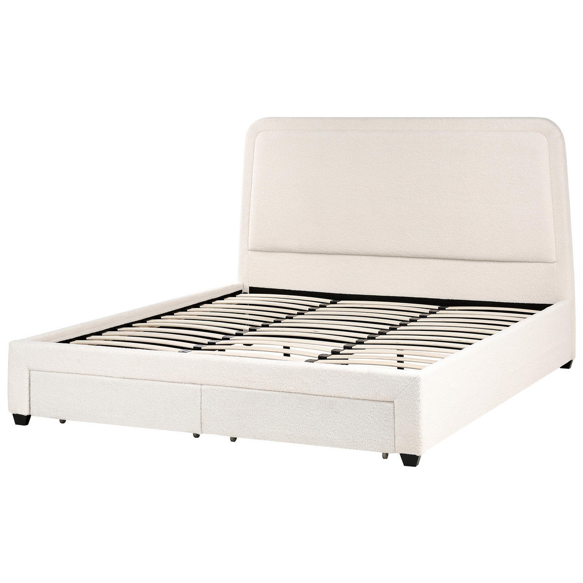 BETT 180/200 cm Cremeweiß Sardent - Schwarz/Weiß, Textil (180/200cm) - Beliani