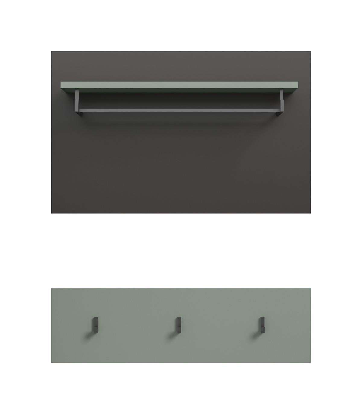 PANEEL CANU 2-tlg. (B/H/T: ca. 80/73/27 cm) in Basalt grau/Smoke Green - Grau, Holzwerkstoff (80/73/27cm)
