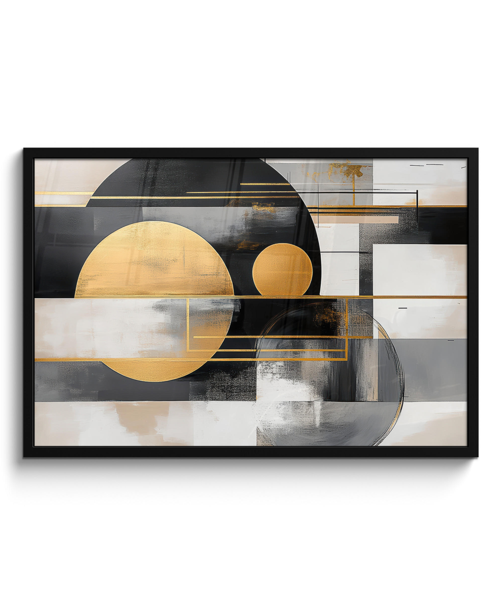POSTER S OKVIROM Moderno 90x60 cm - zlatne boje, papir (90/60cm) - MuchoWow