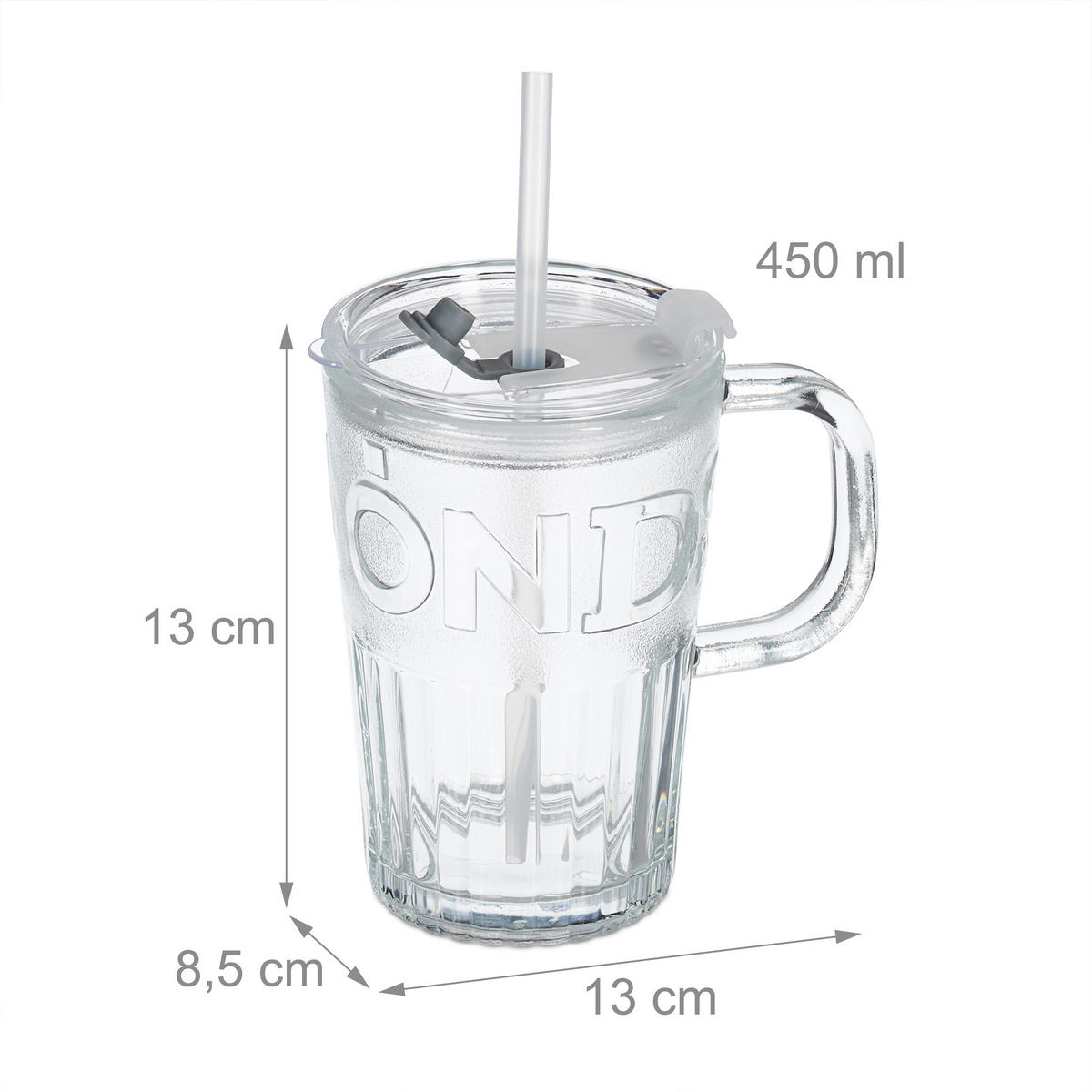 2XTRINKGLÄSER - Transparent, Glas/Kunststoff (0.45L) - Relaxdays