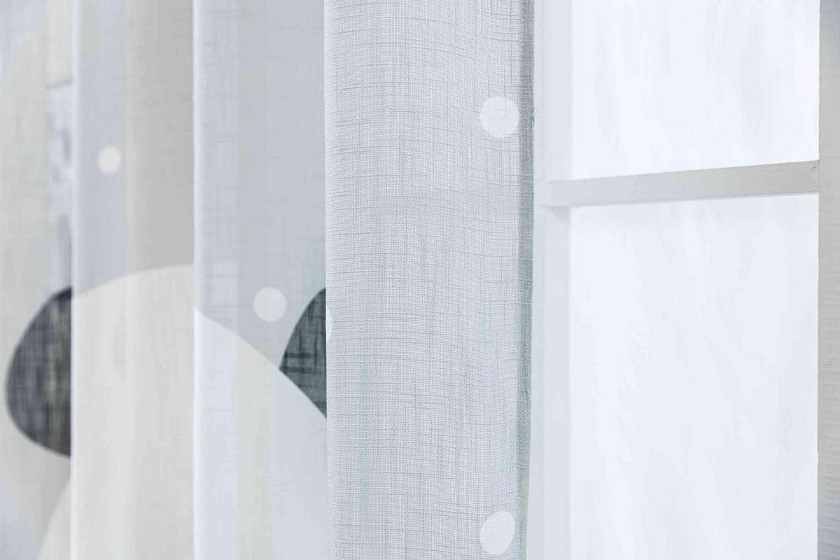 VORHANG 2ER SET SEOUL HxB 245x140 cm Panda - Weiß, Textil (140/245cm) - Gardinenbox