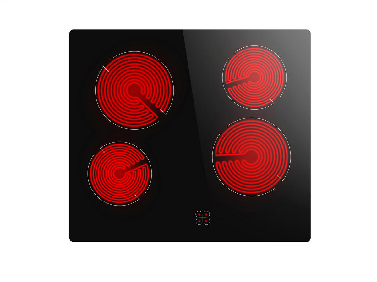 EINBAUHERDSET SOEHE5EB mit Glaskeramikkochfeld schwarz - Schwarz Hochglanz, Glas (62.5/64.7/57.6cm) - PKM