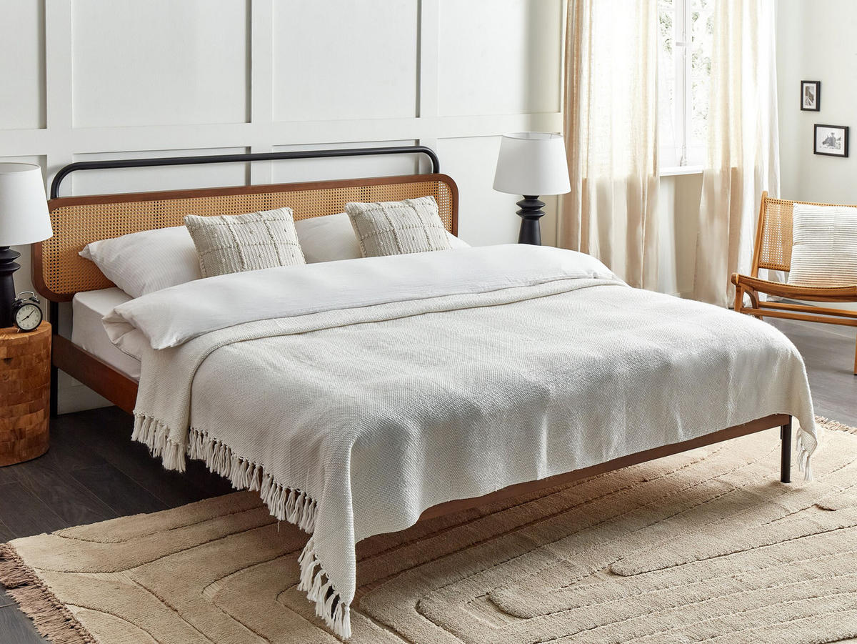 DECKE Weiß 220/240 cm Chaohani - Weiß, Keramik (220/240cm) - Beliani