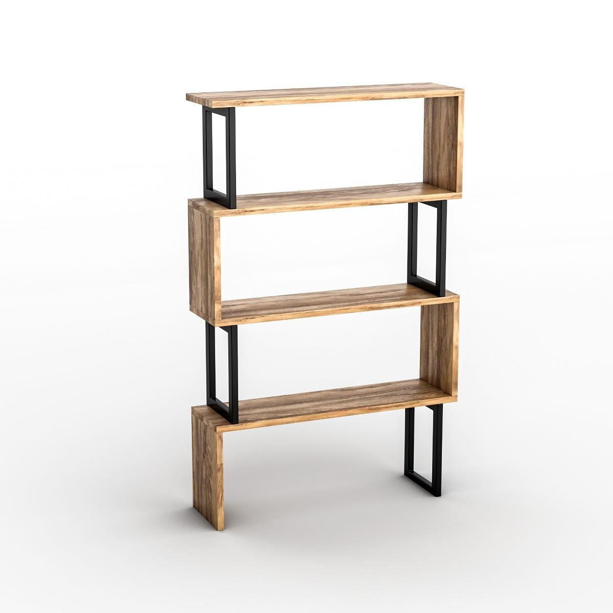 REGAL 4 Regale Dekor Nussbaum L80 cm - Ceylan - Apfelbaumfarben, Holz/Holzwerkstoff (22/128/80cm) - Calicosy