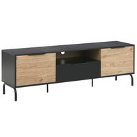 TV-MÖBEL Schwarzes, Hellbraun ITACA 41/160/52 cm - Schwarz, Holzwerkstoff (160/52/41cm) - Beliani