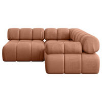 ECKSOFA modulares Sofa Mende-L1 - 190x190x70 cm Apricot Velours - Koralle, Holzwerkstoff/Textil (190/190cm) - ALTDECOR